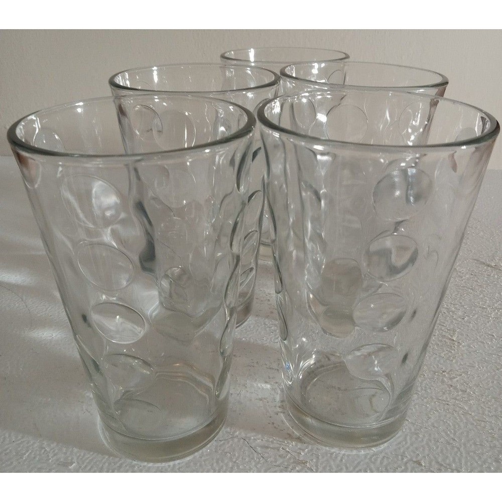 PASABAHCE Turkish Polka Dot Circle 12oz Tumblers Set Of 5